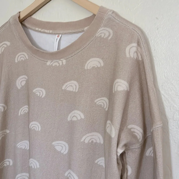 Anthropologie Daily Practice Graphic Pull Over Ivory Rainbow Sz medium - Picture 4 of 9